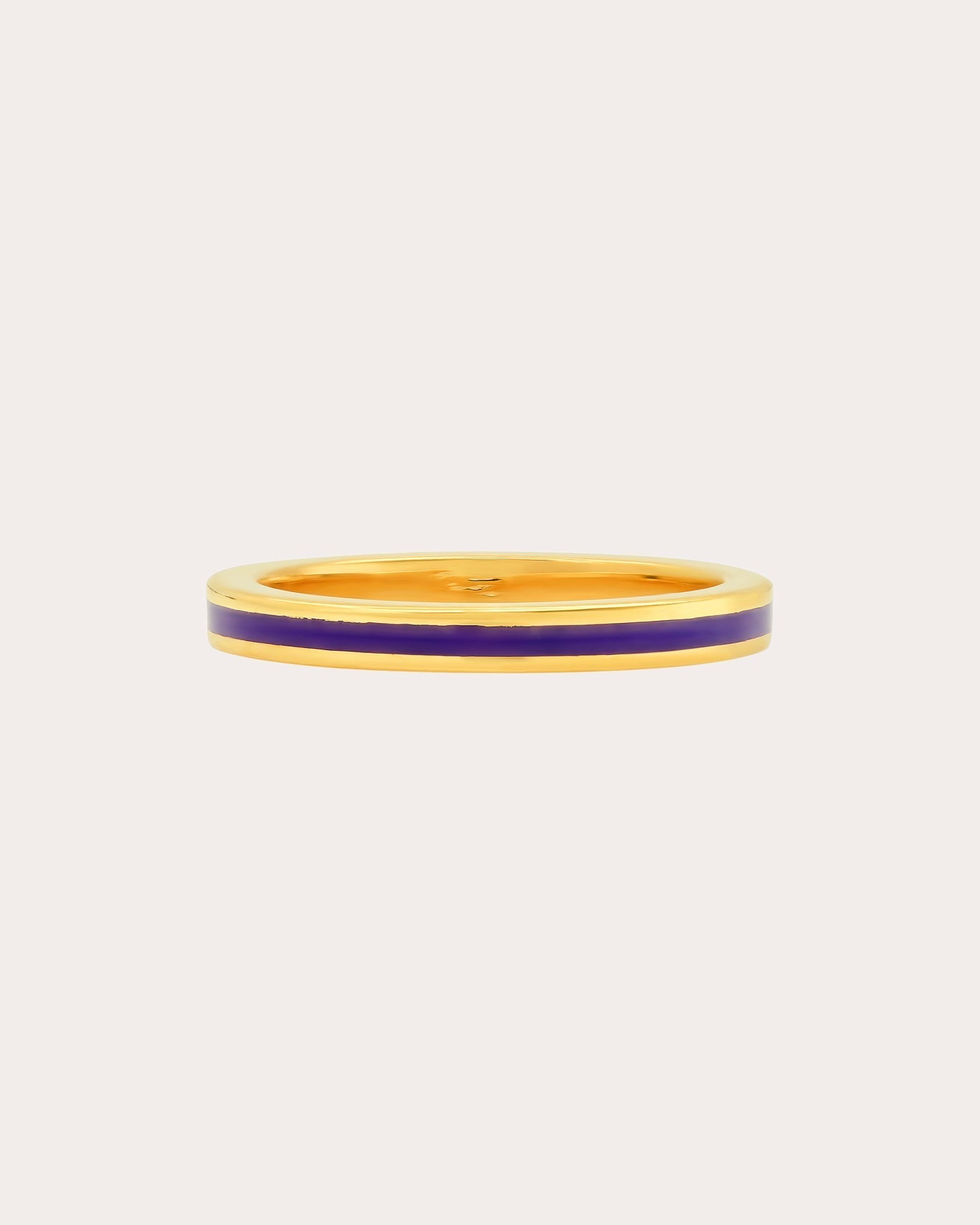 18K Gold Purple Enamel Band Ring