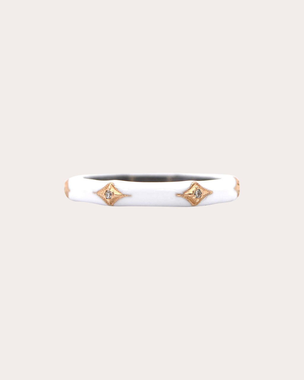Sterling Silver 18K Gold Enamel and Diamond Stackable Ring