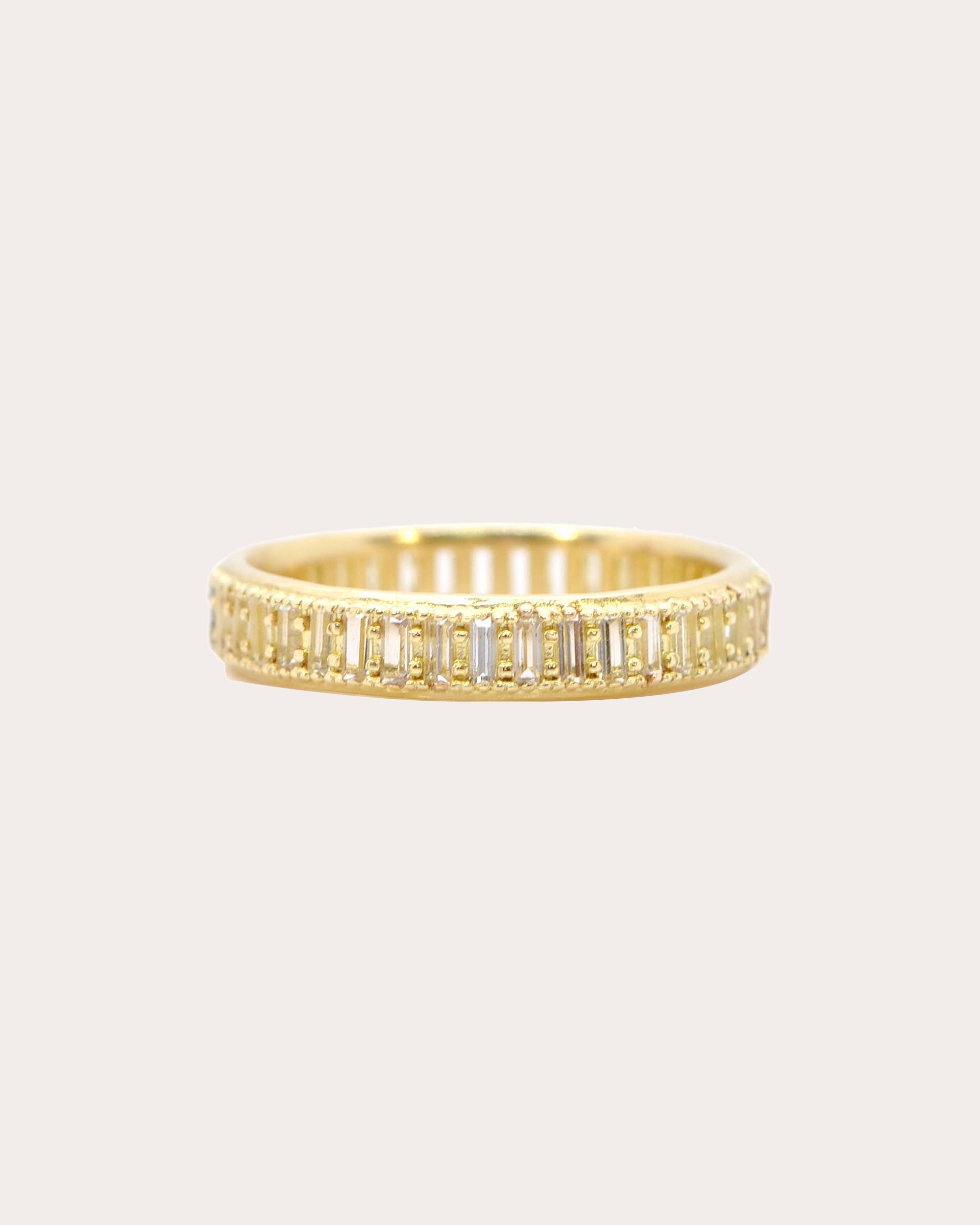 Sueno 18K Gold White Sapphire Band Ring