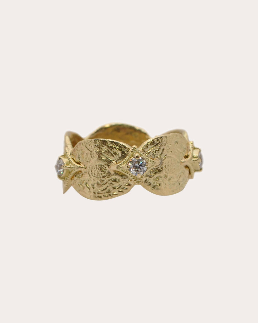 Sueno 18K Gold Diamond Artifact Coin Ring