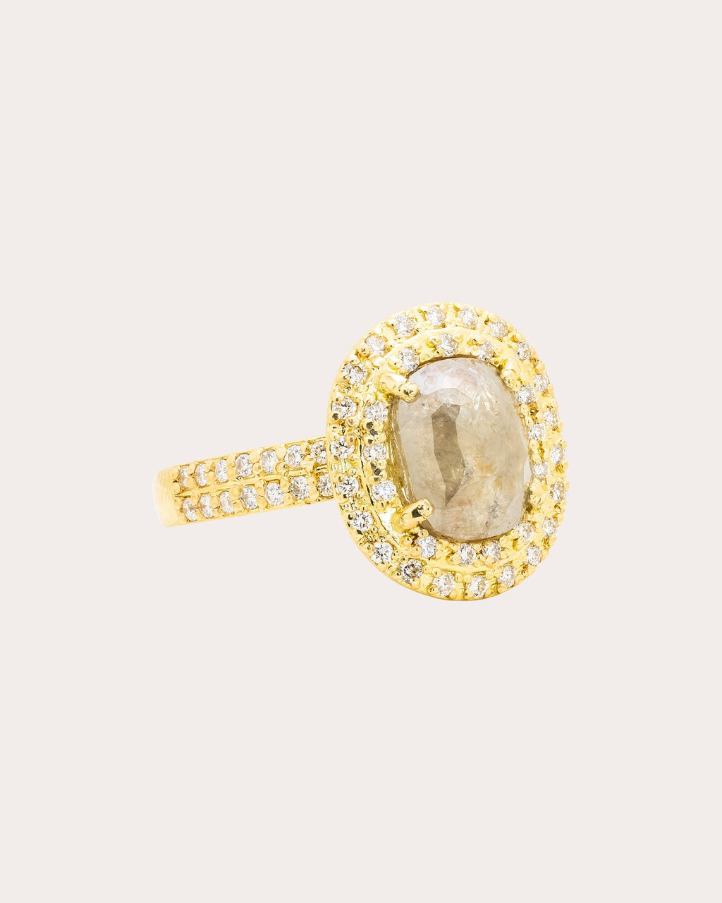 18K Gold Rustic Diamond Ring