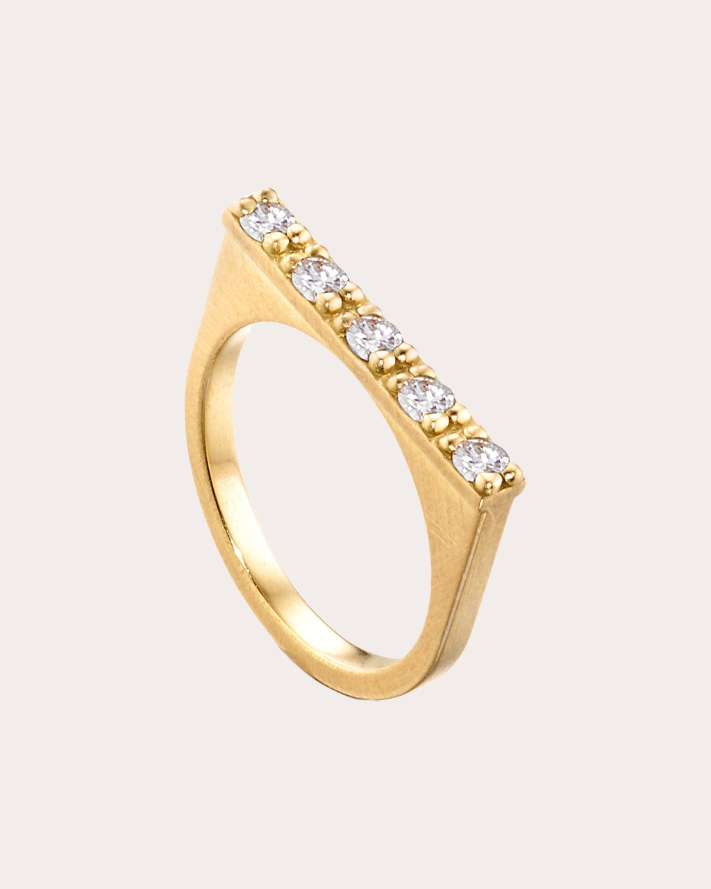Circle of 5ths 18K Gold Diamond Bar Ring