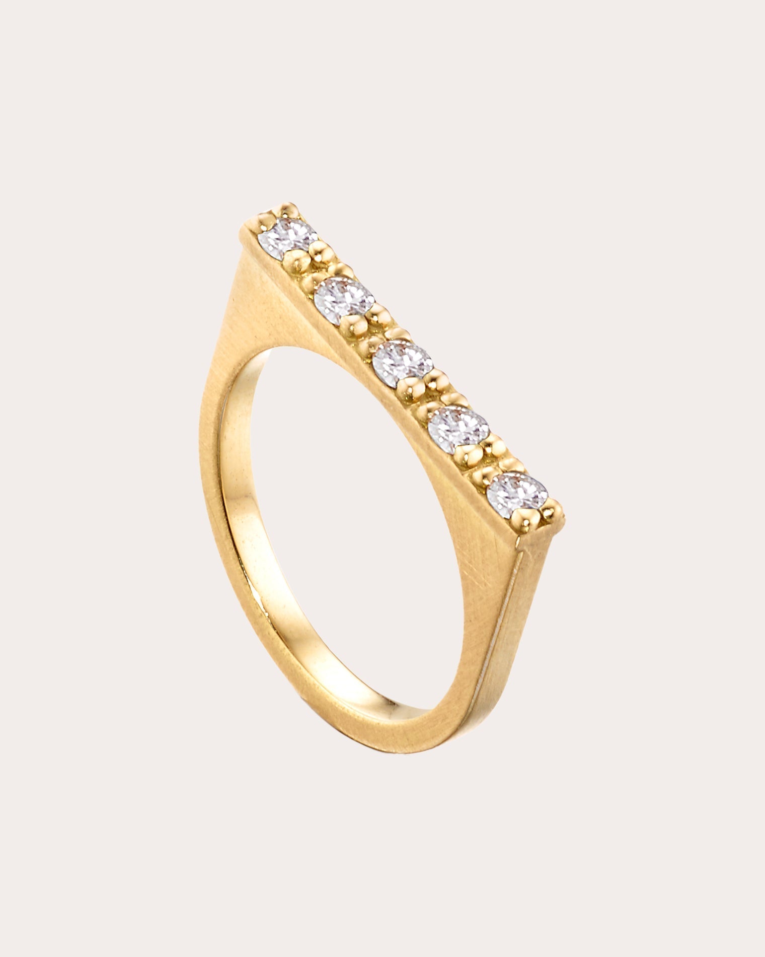 Circle of 5ths 18K Gold Diamond Bar Ring