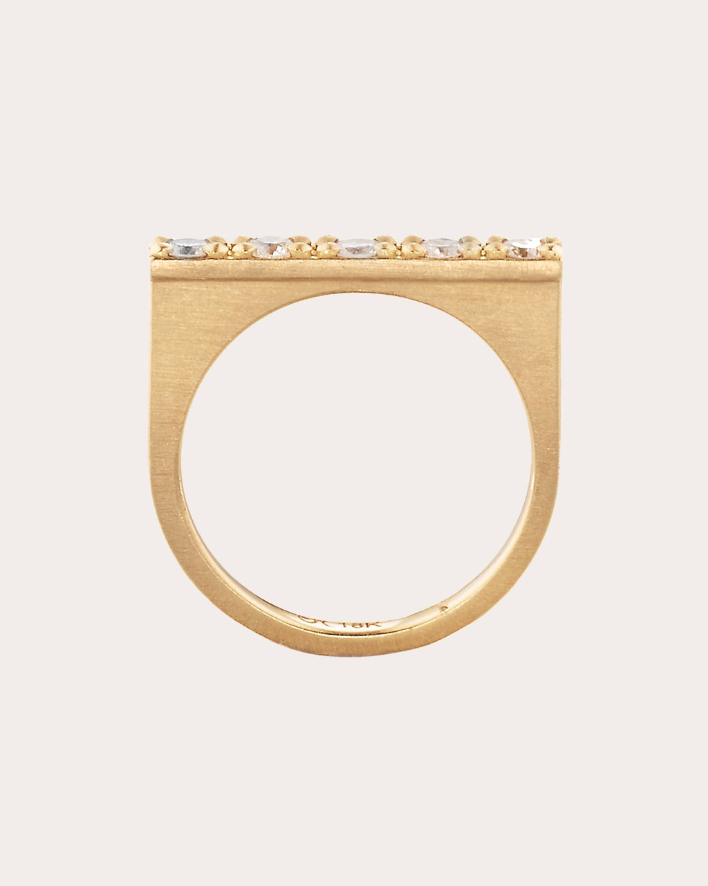 Circle of 5ths 18K Gold Diamond Bar Ring