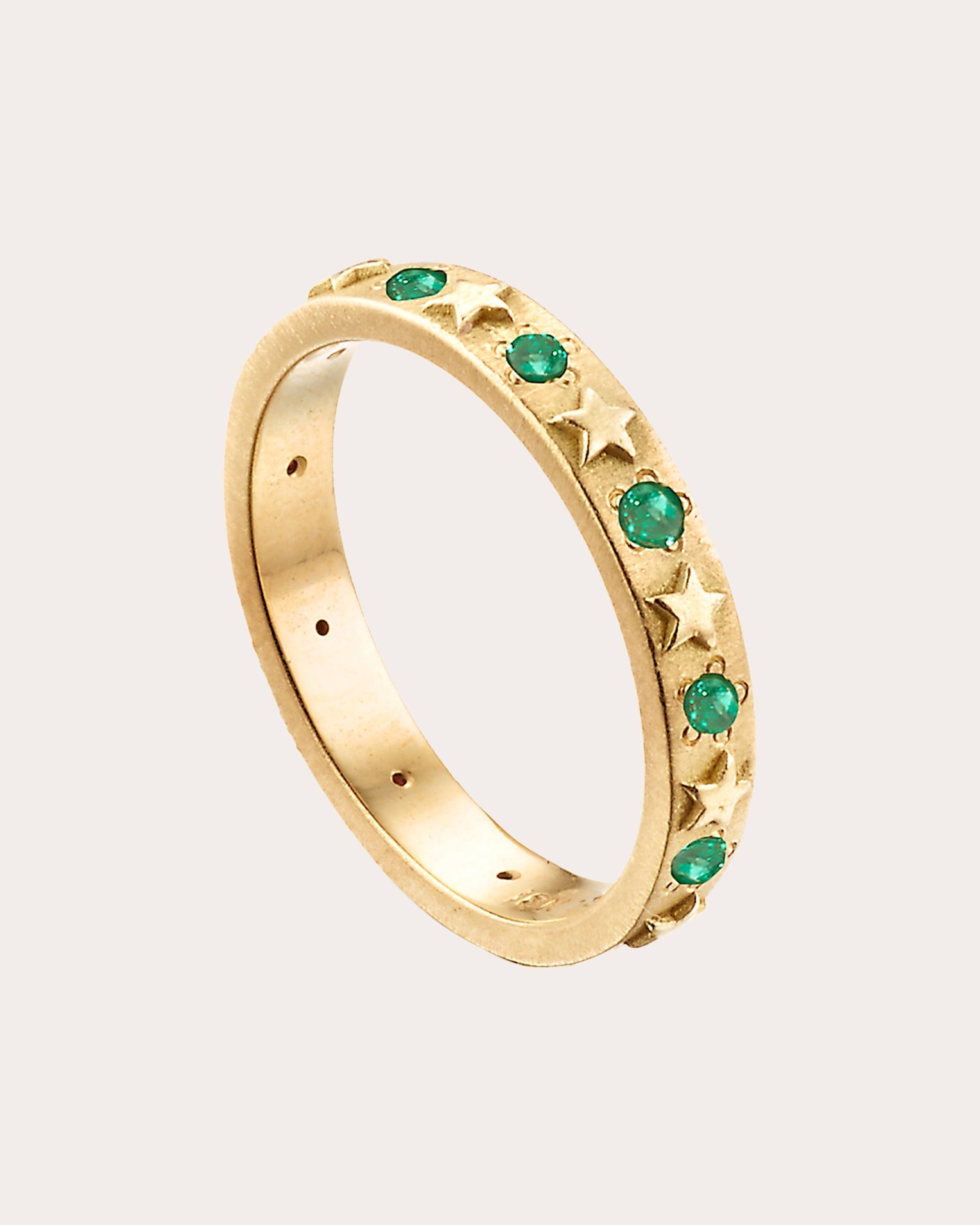 Celestial 18K Gold Emerald Star Ring