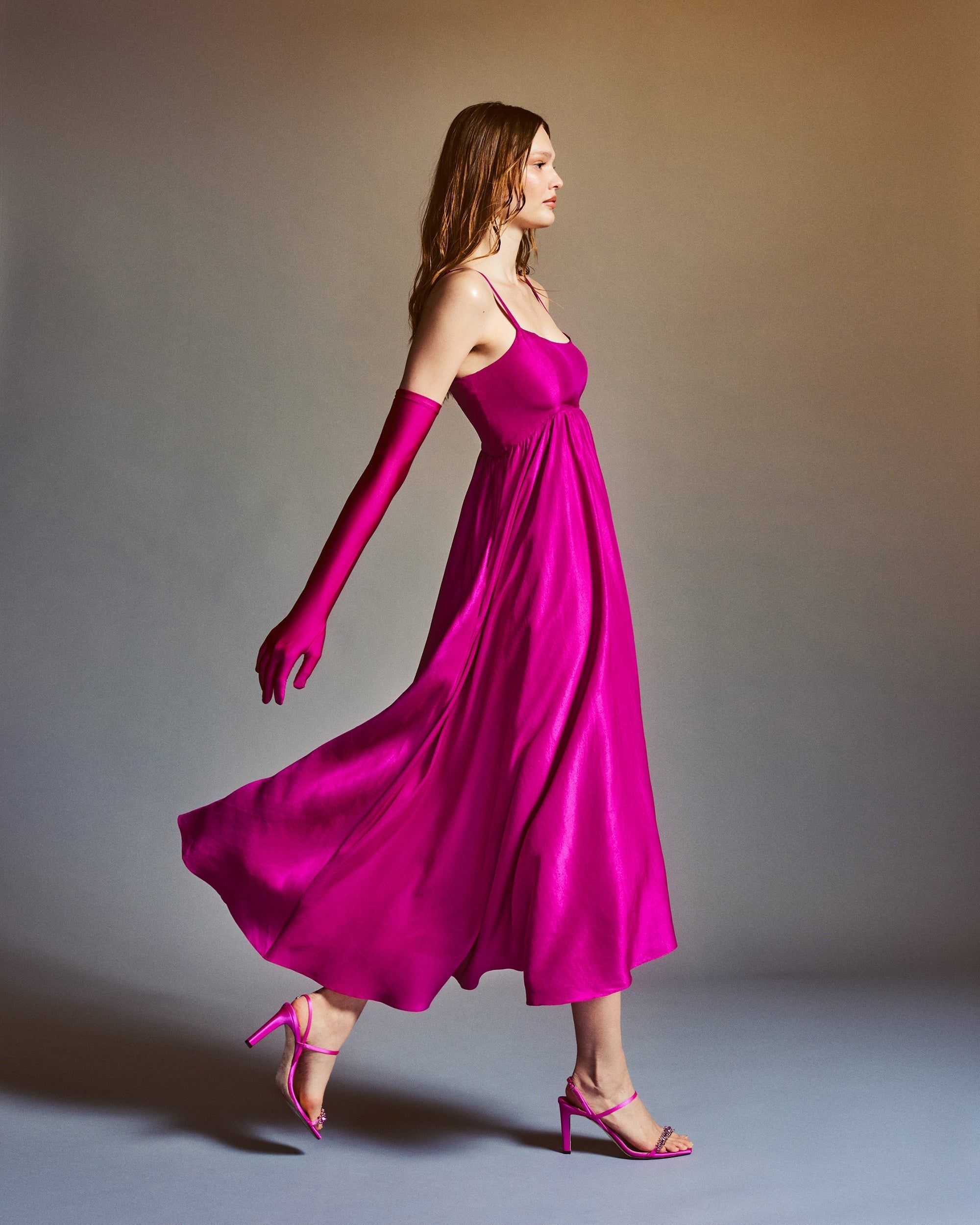 Rachel Raw Silk Midi Dress