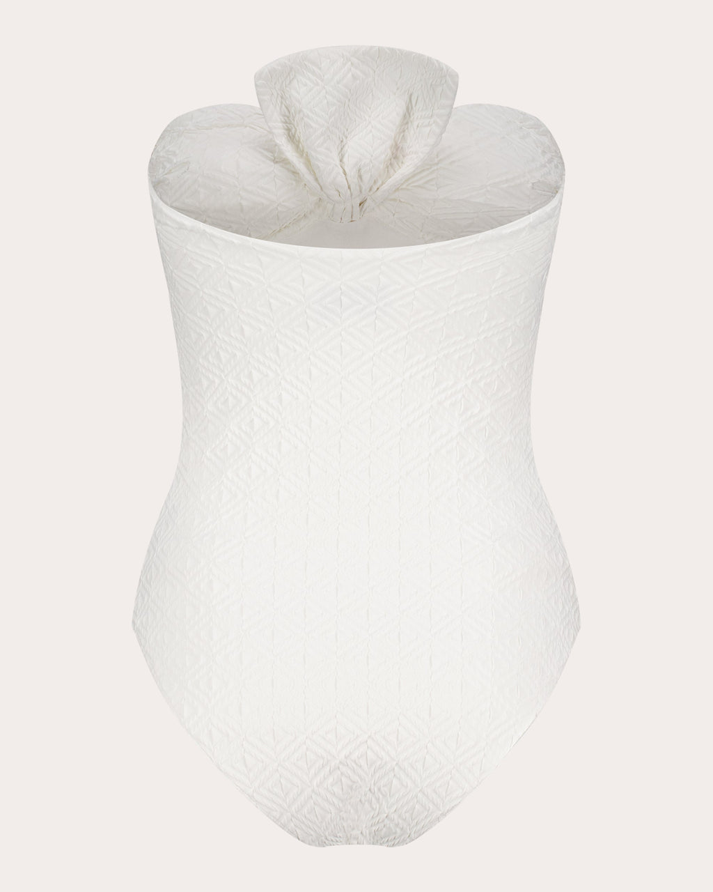 Raquel Bow-Detail Jacquard Bandeau Swimsuit