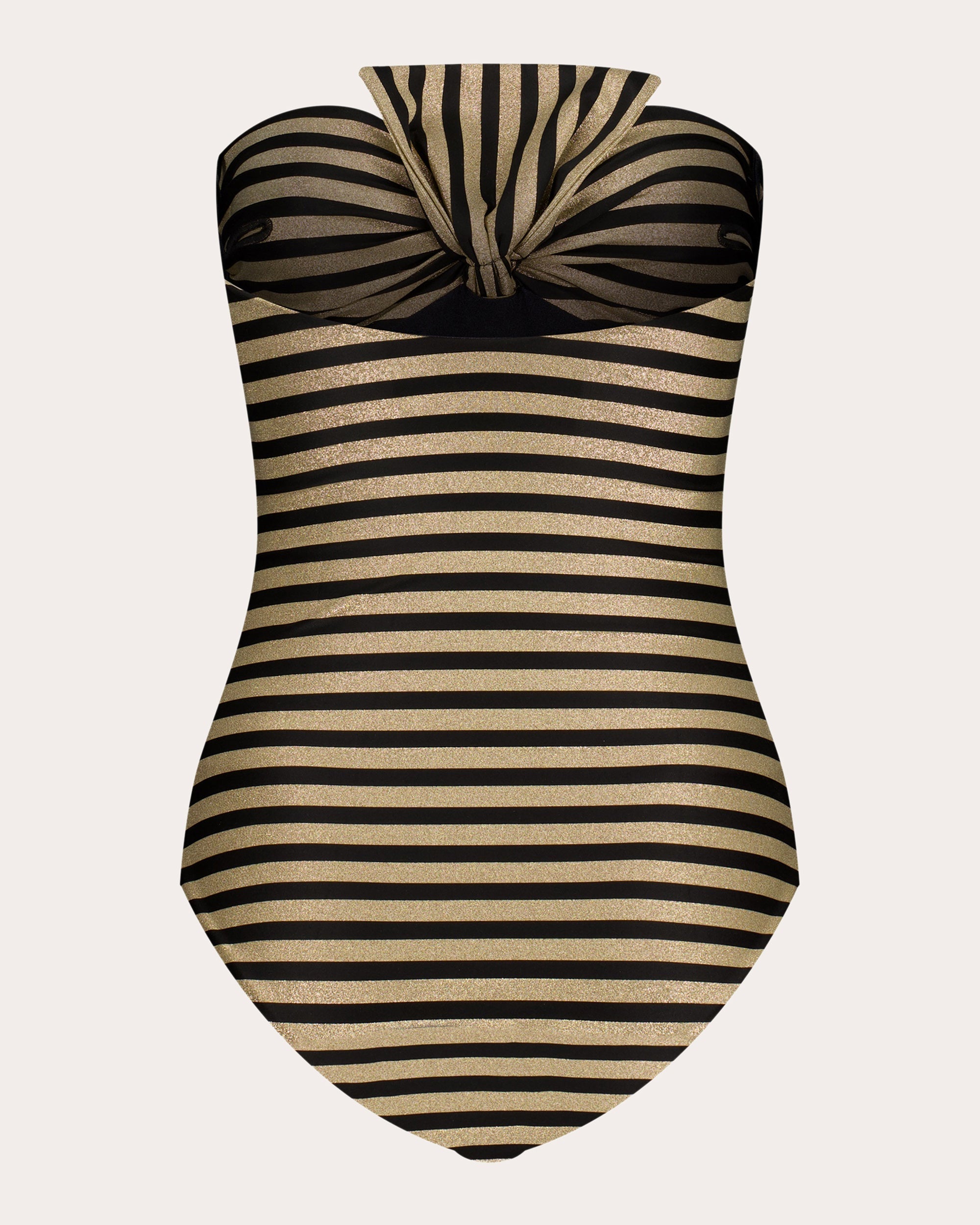 Raquel Striped Bow-Detail Bandeau Swimsuit