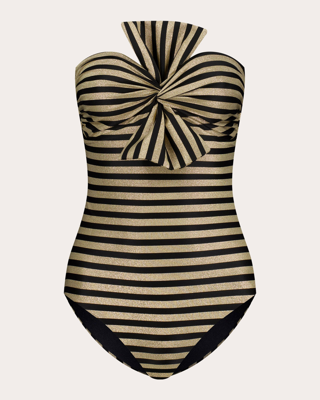 Raquel Striped Bow-Detail Bandeau Swimsuit
