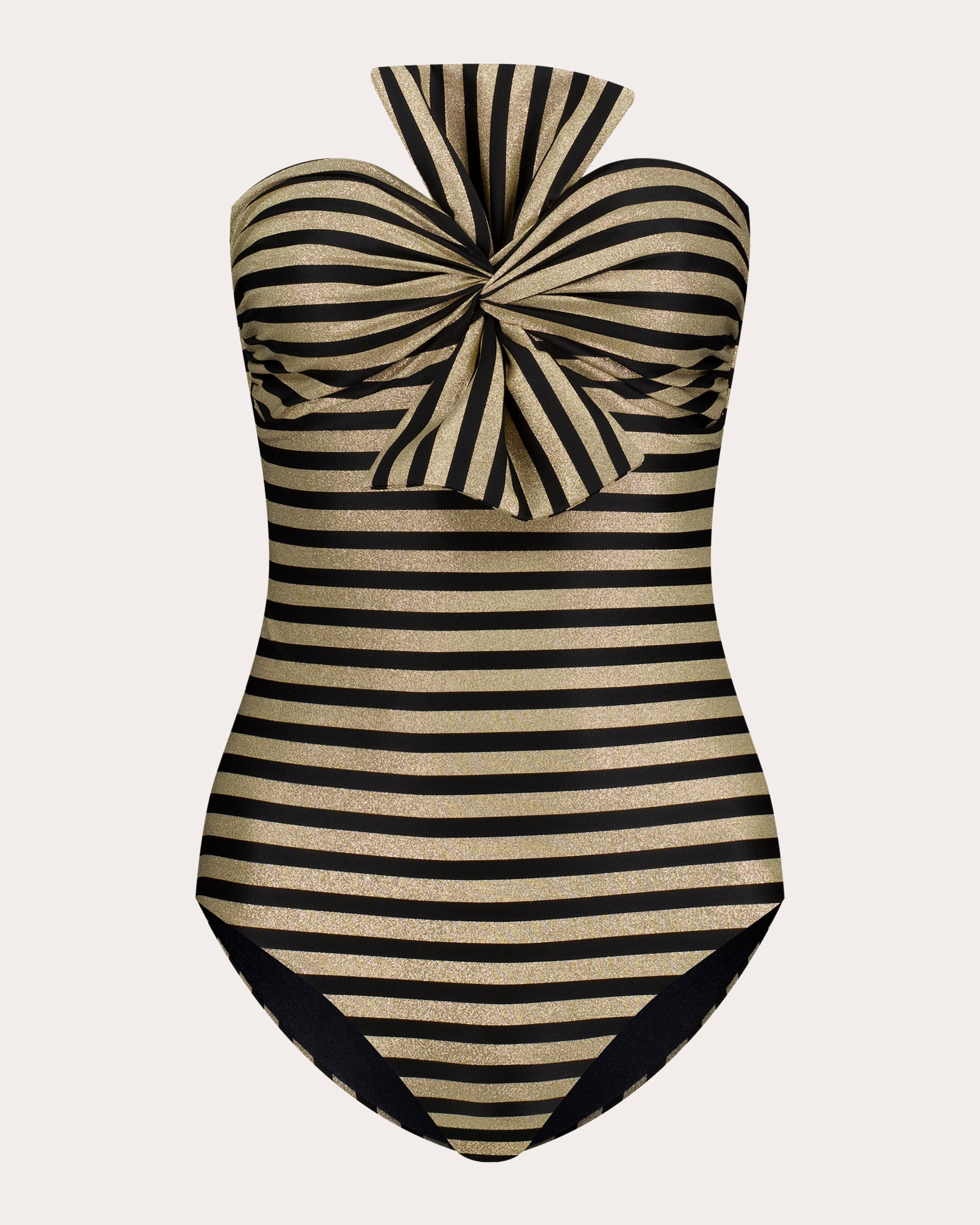 Raquel Striped Bow-Detail Bandeau Swimsuit