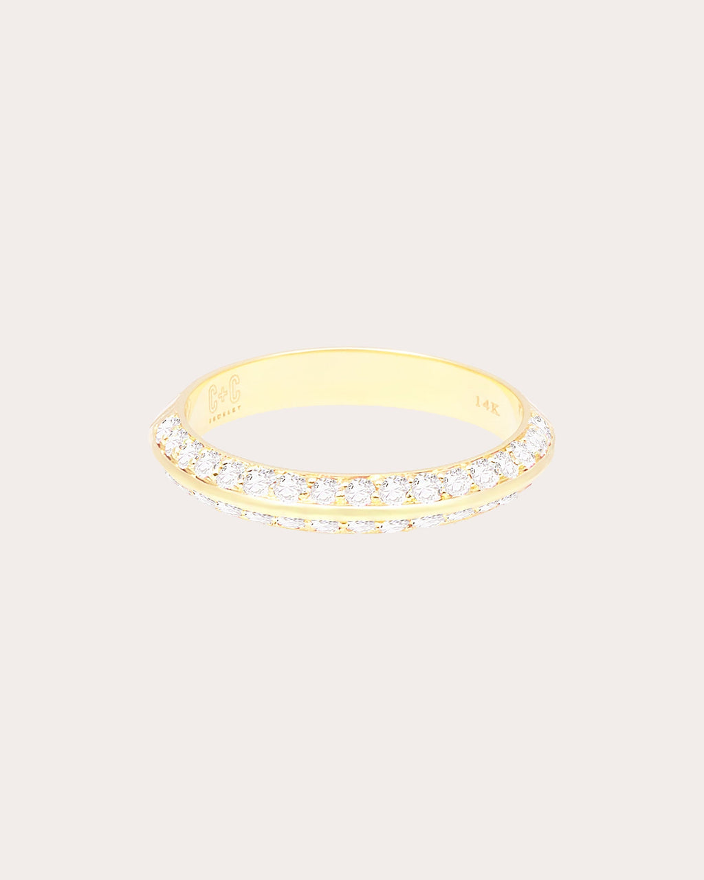Crew 14K Gold Diamond Knife Edge Ring