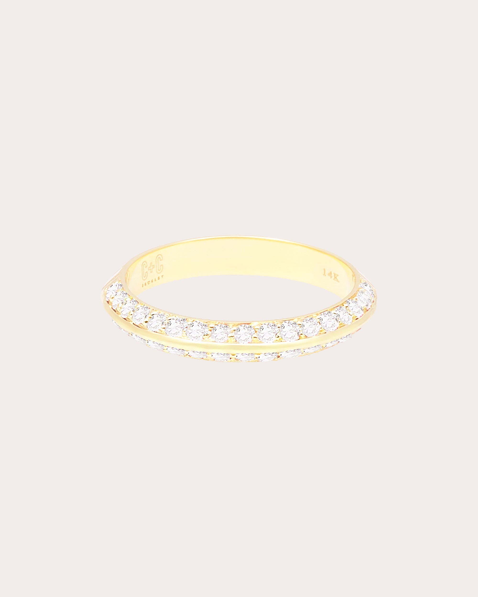 Crew 14K Gold Diamond Knife Edge Ring