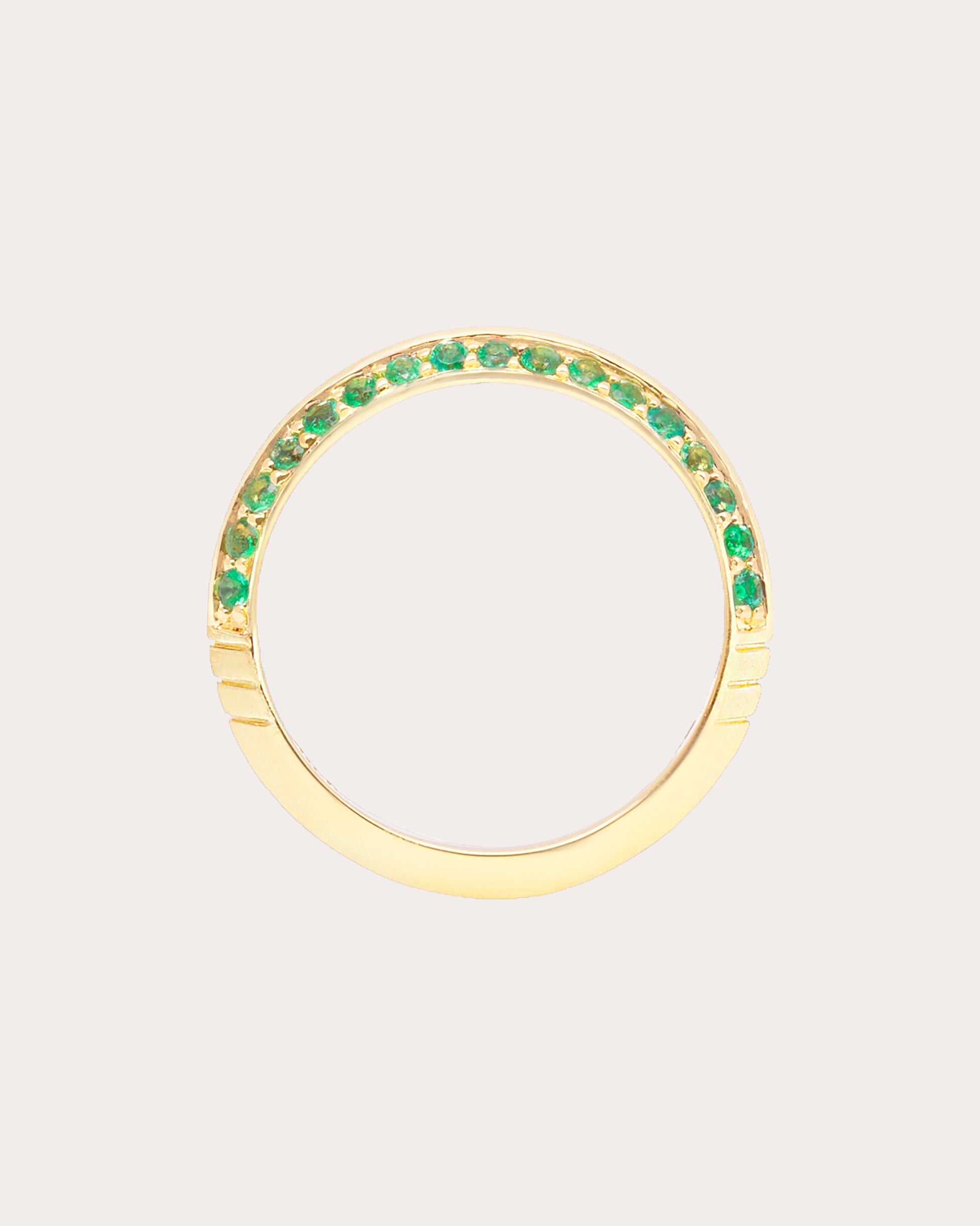 Crew 14K Gold Emerald Knife Edge Ring