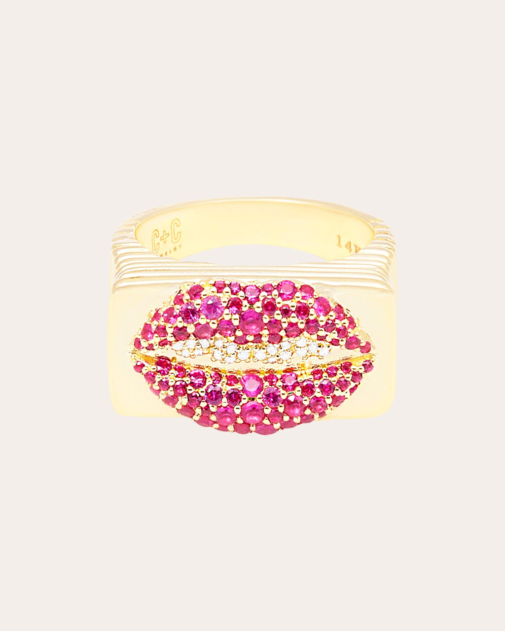 Juju Lips 14K Gold Ruby Ring
