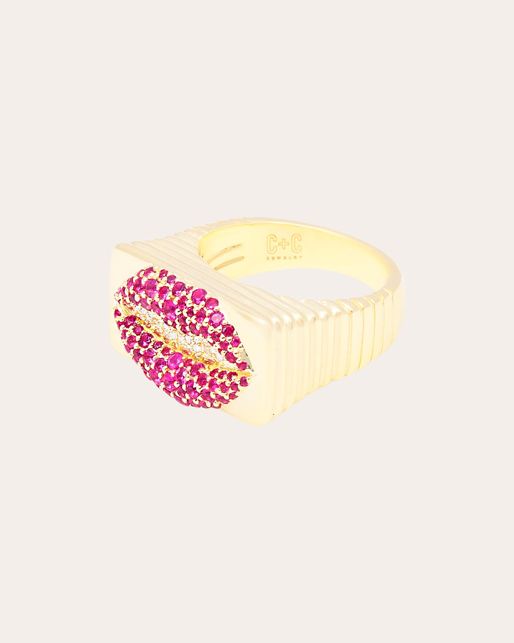 Juju Lips 14K Gold Ruby Ring
