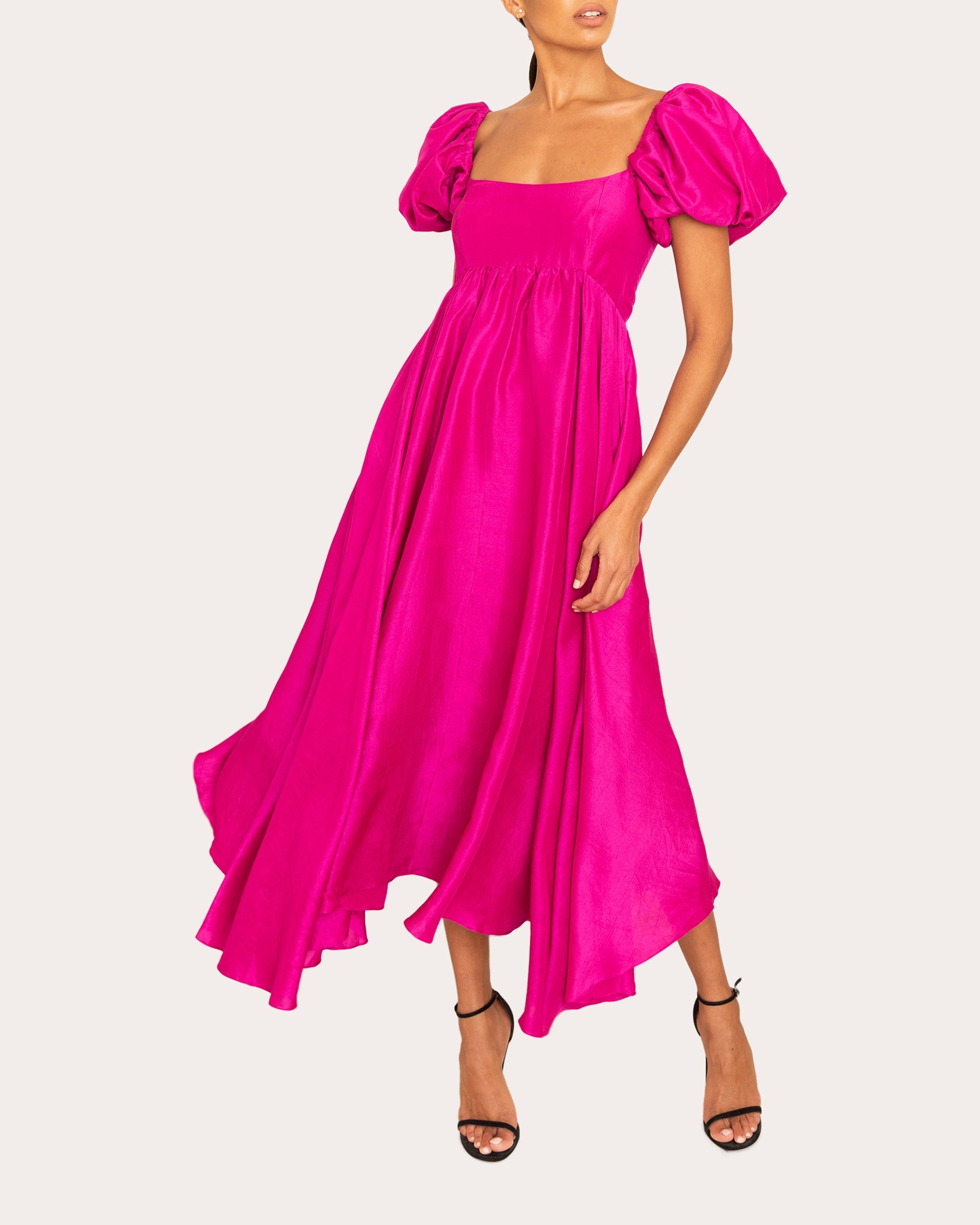 Rory Asymmetric Silk Midi Dress