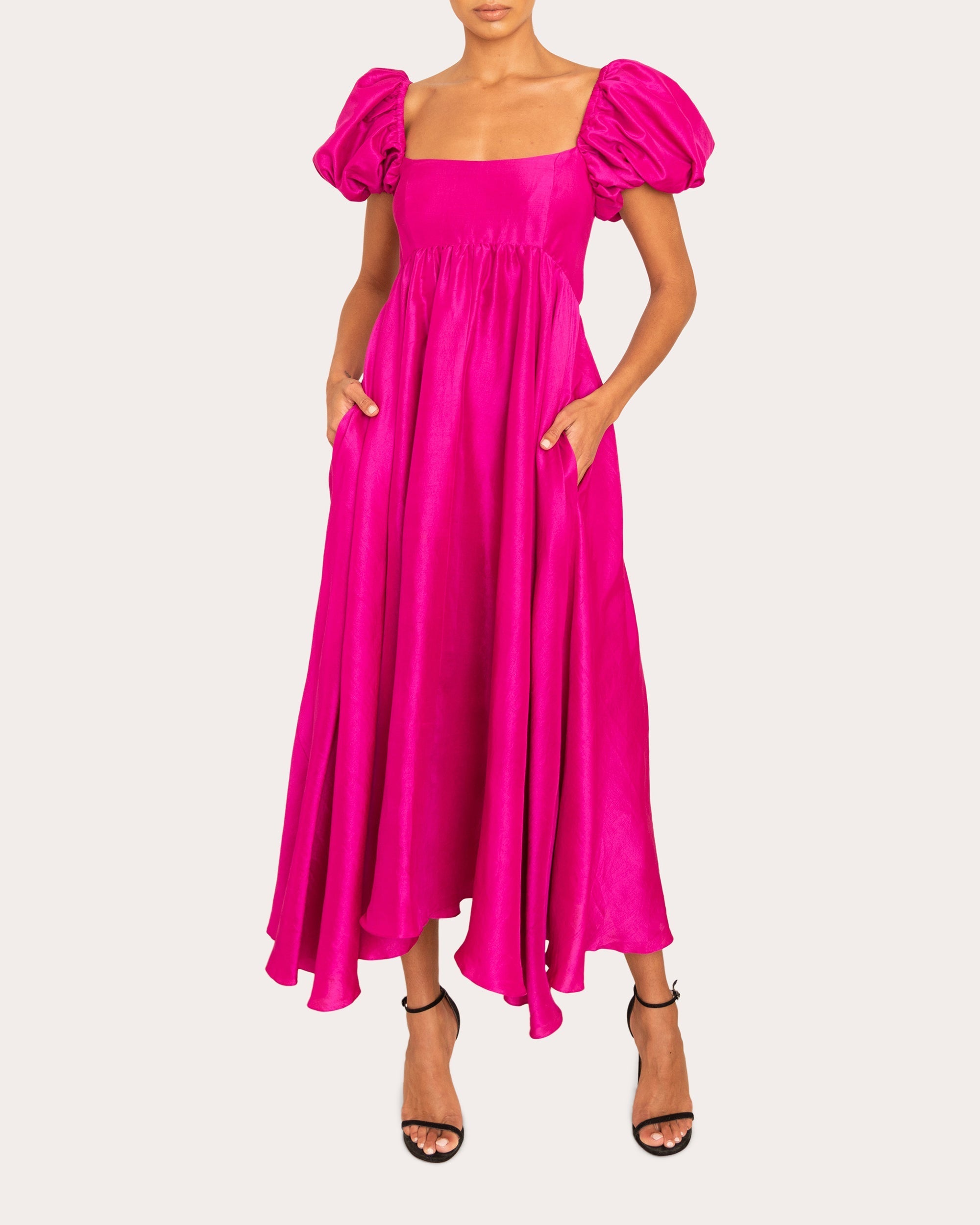 Rory Asymmetric Silk Midi Dress