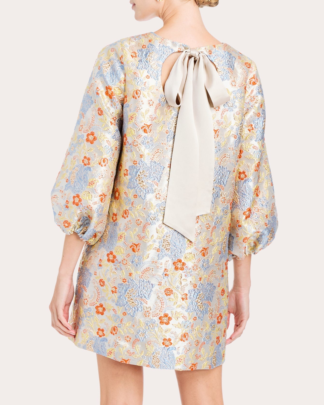 Rosanna Floral Metallic Jacquard Mini Dress