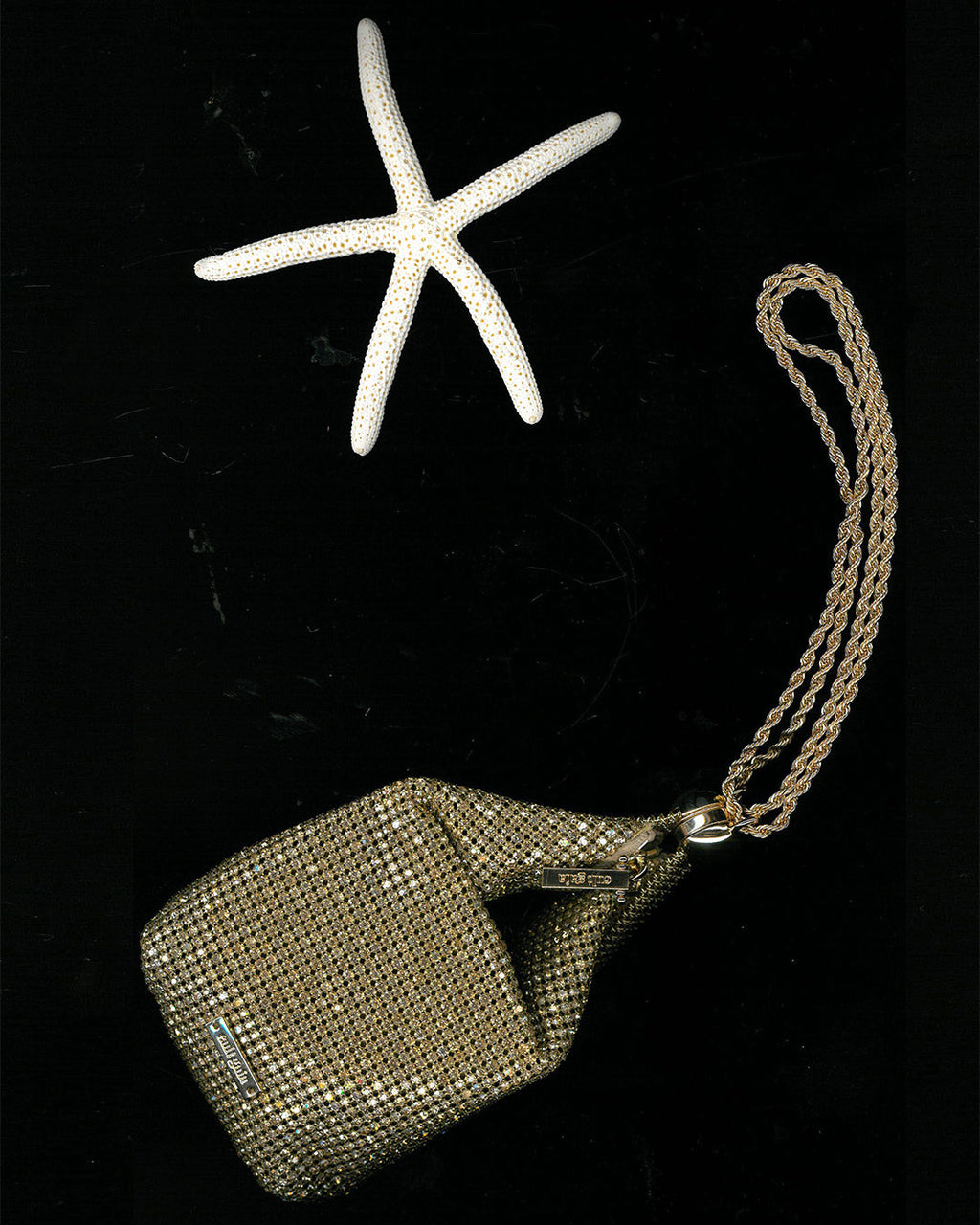 Rue Rhinestone Mesh Wristlet