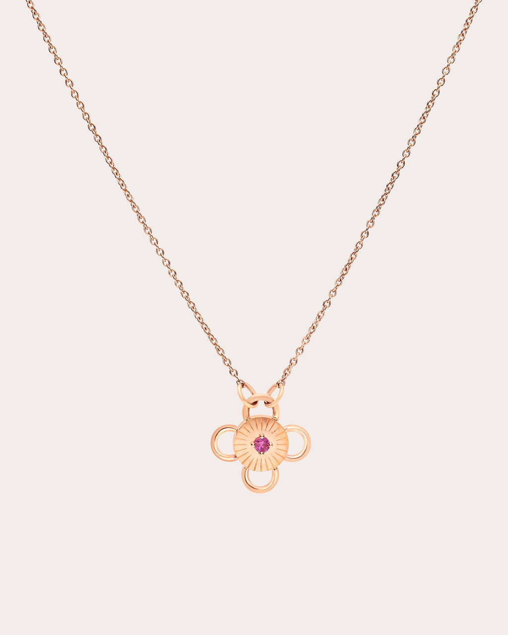 Baby Bolt 18K Gold Pink Sapphire Pendant Necklace