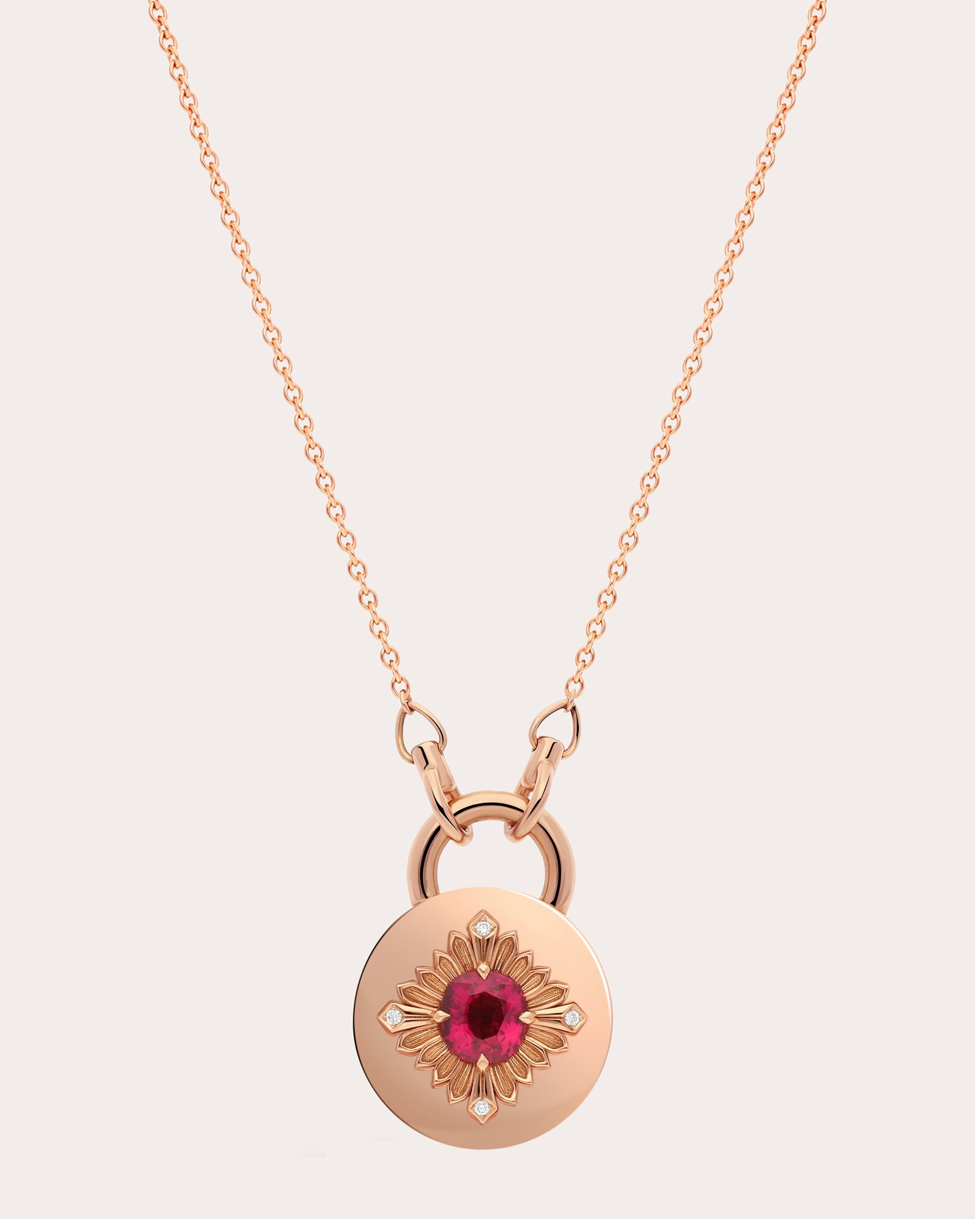Tag 18K Gold Pink Tourmaline Pendant Necklace