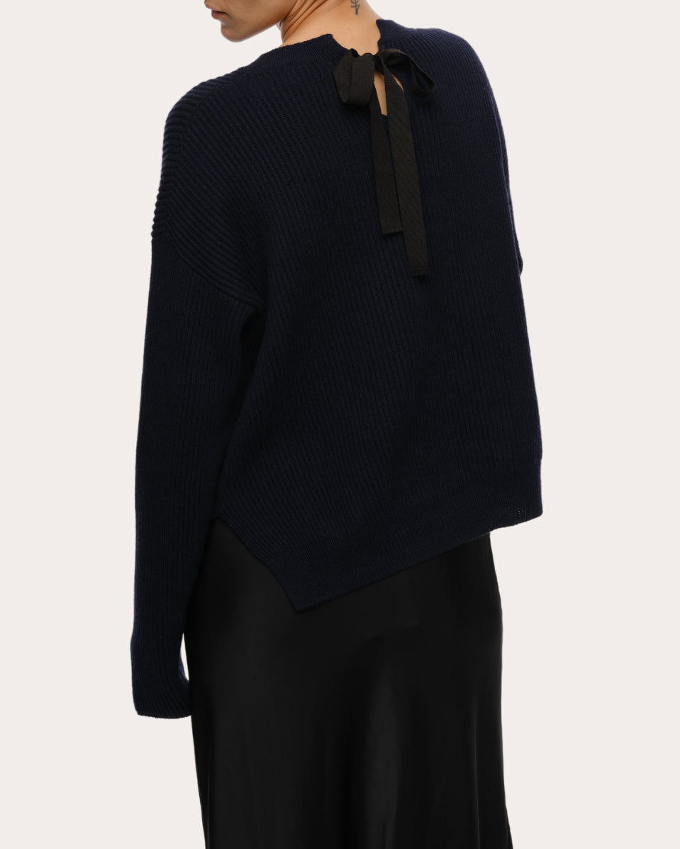 Brina Bow-Detail Cotton-Cashmere Blend Sweater
