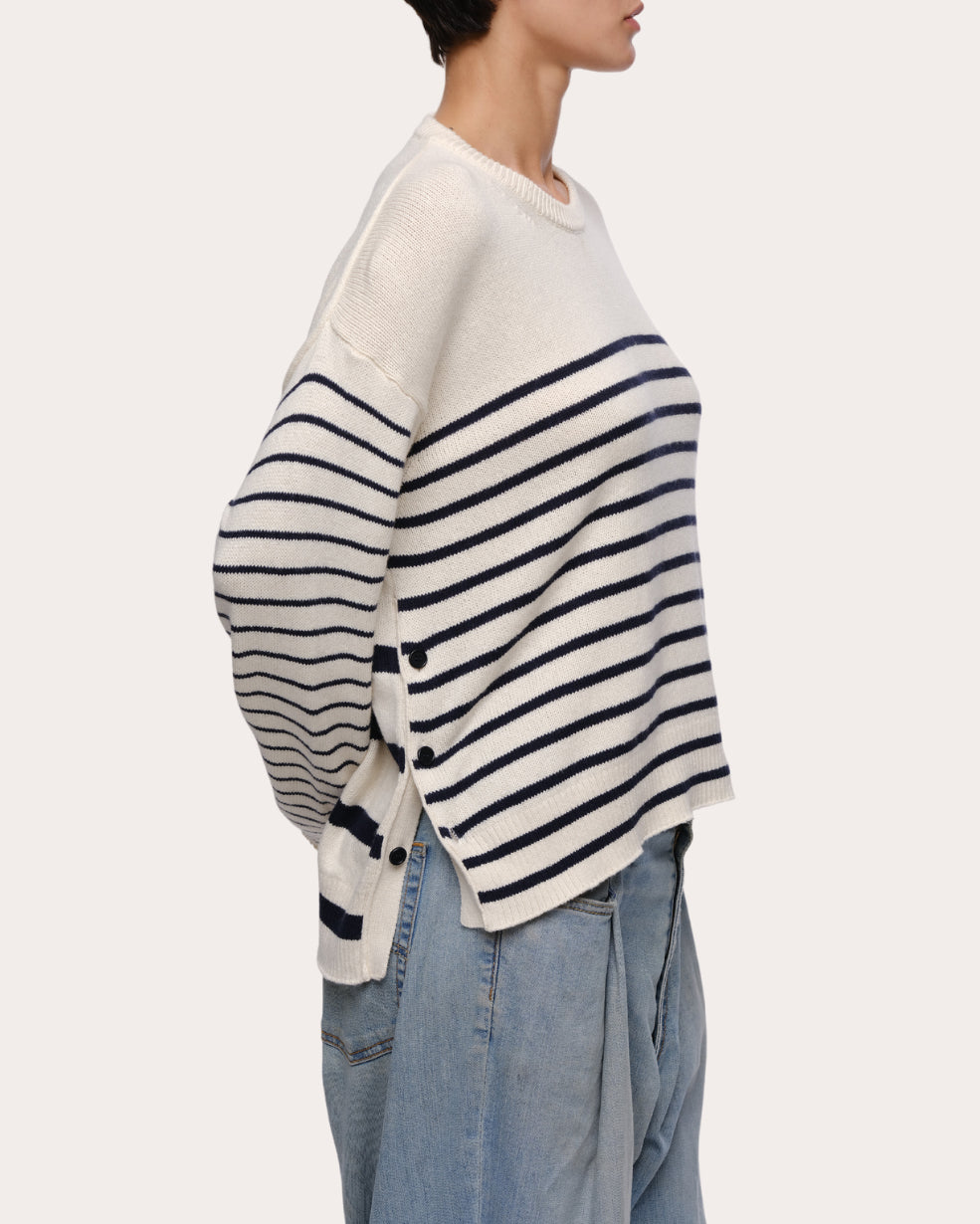 Nic Striped Cotton-Cashmere Blend Sweater