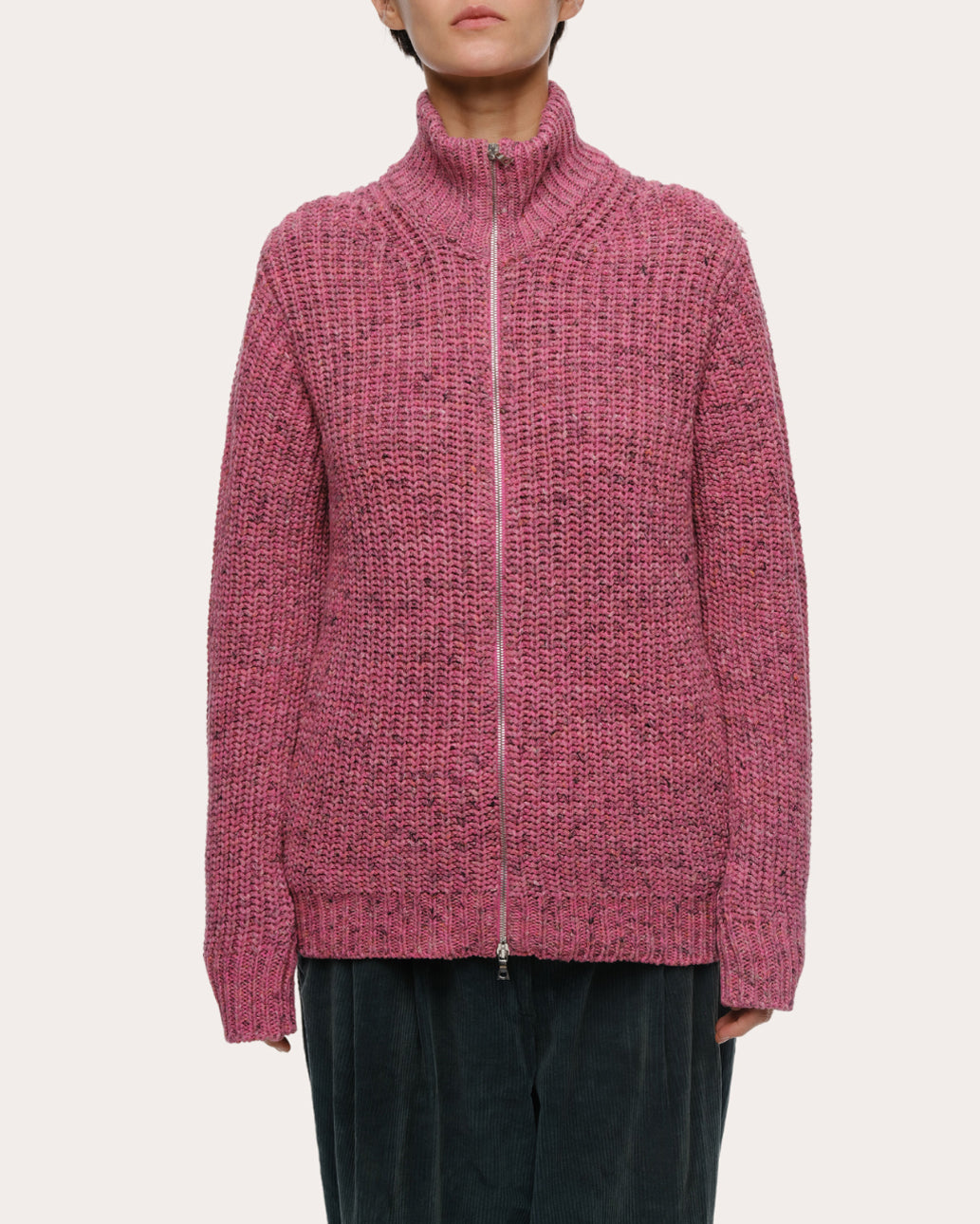 Dave Ribbed Recycled Cotton-Blend Zip-Up Cardigan