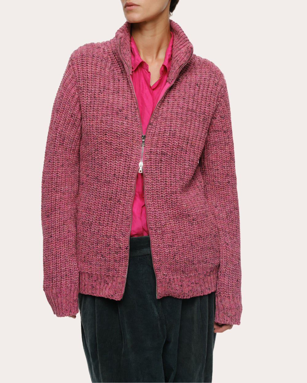 Dave Ribbed Recycled Cotton-Blend Zip-Up Cardigan