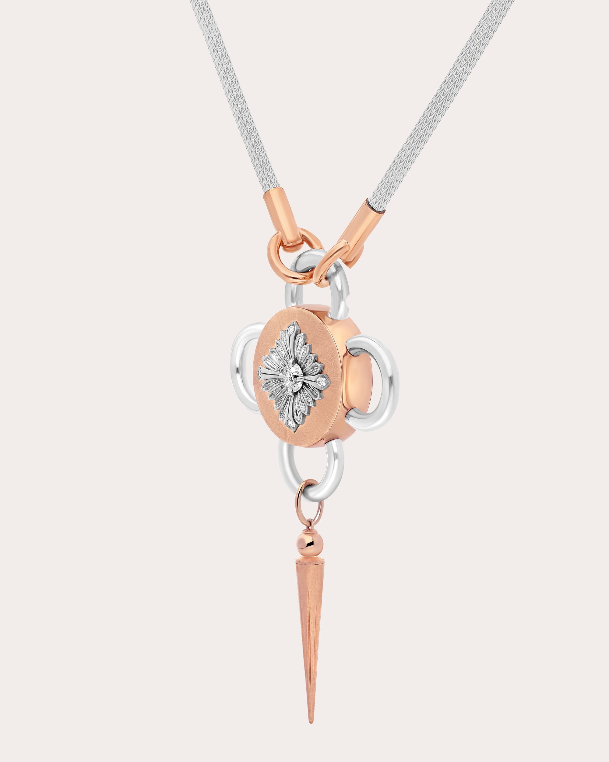 Bolt 18K Gold Recycled Sterling Silver and Diamond Pendant Necklace