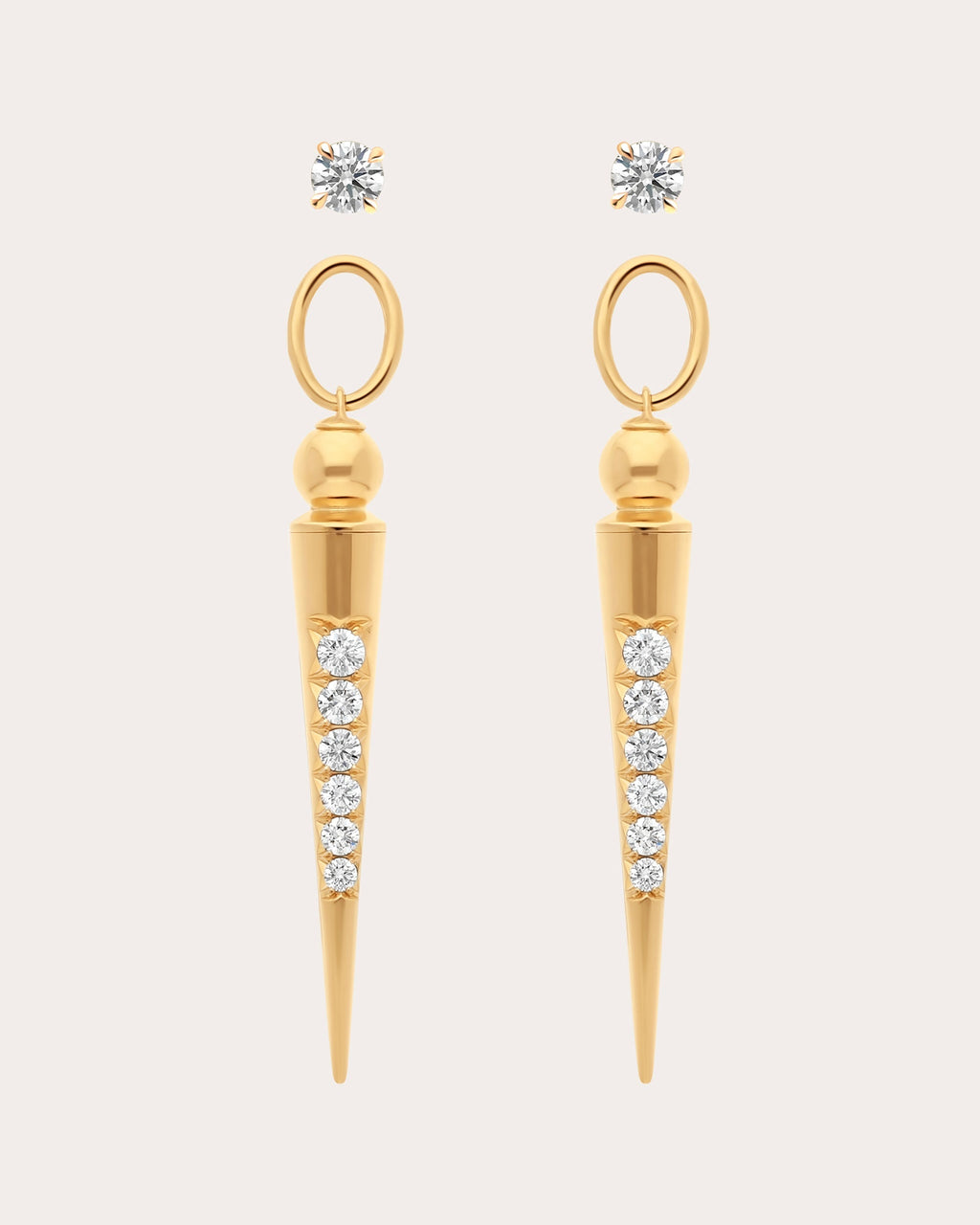 Pampille 18K Gold Diamond Pavé Spike Earrings