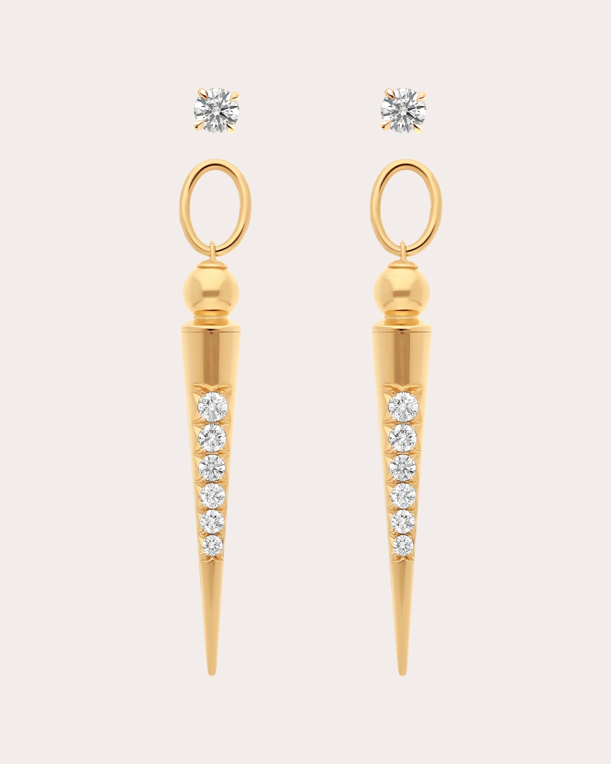 Pampille 18K Gold Diamond Pavé Spike Earrings