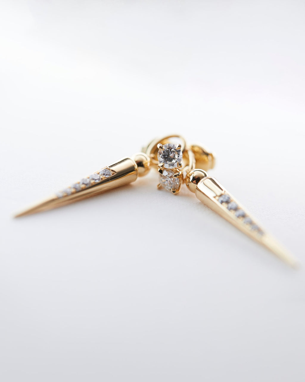 Pampille 18K Gold Diamond Pavé Spike Earrings