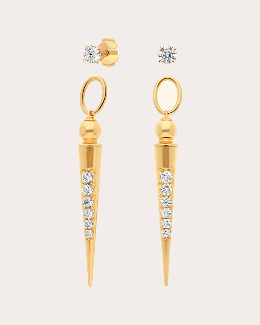 Pampille 18K Gold Diamond Pavé Spike Earrings