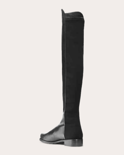 5050 Lift Leather and Stretch-Knit Over-the-Knee Boot
