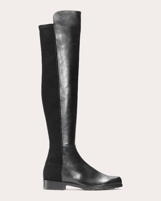 5050 Lift Leather and Stretch-Knit Over-the-Knee Boot