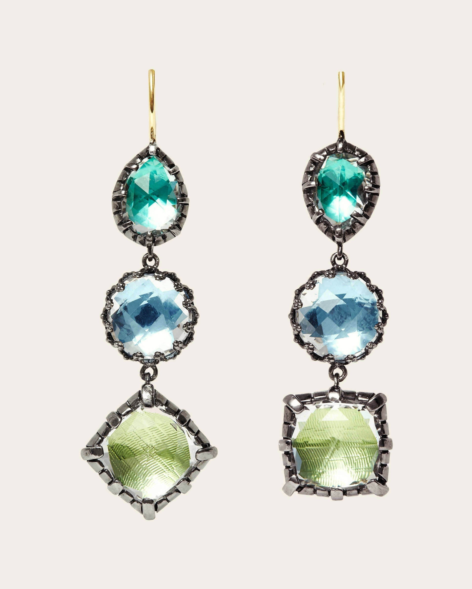 Mermaid Foil Sadie Triple Drop Earrings