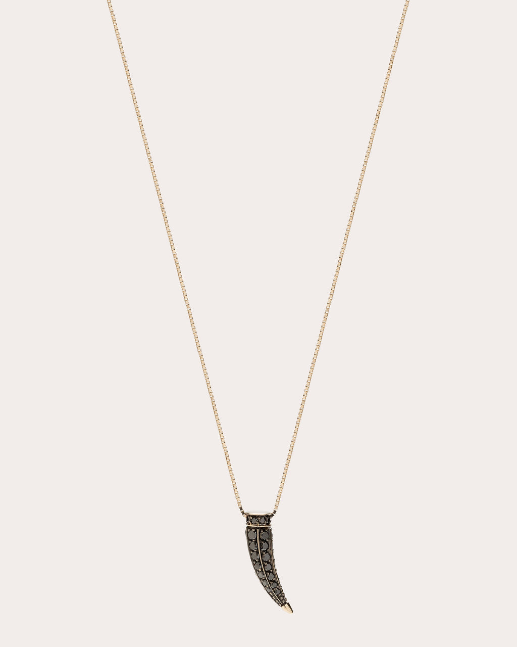 Black Diamond Horn Pendant Necklace