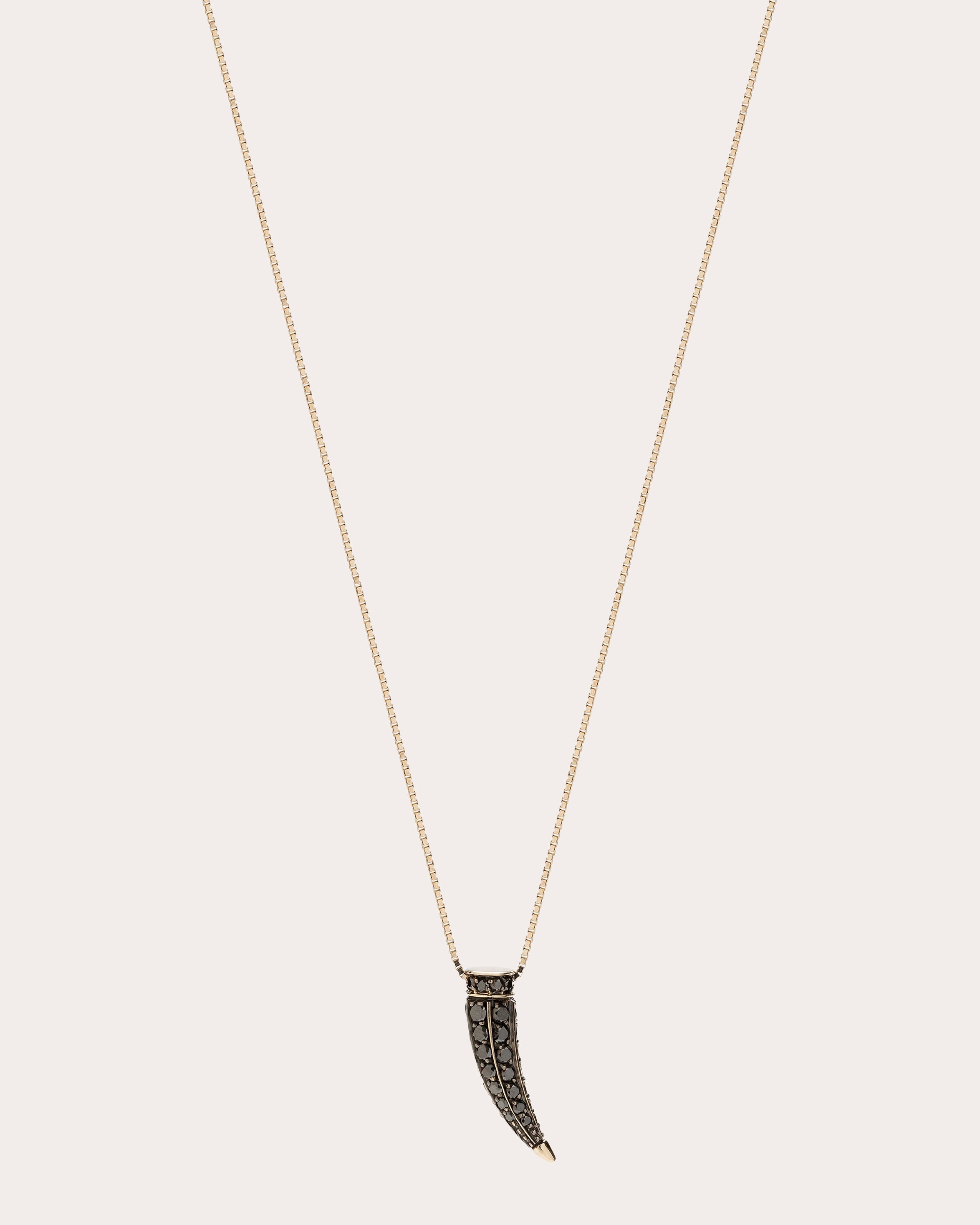 Black Diamond Horn Pendant Necklace