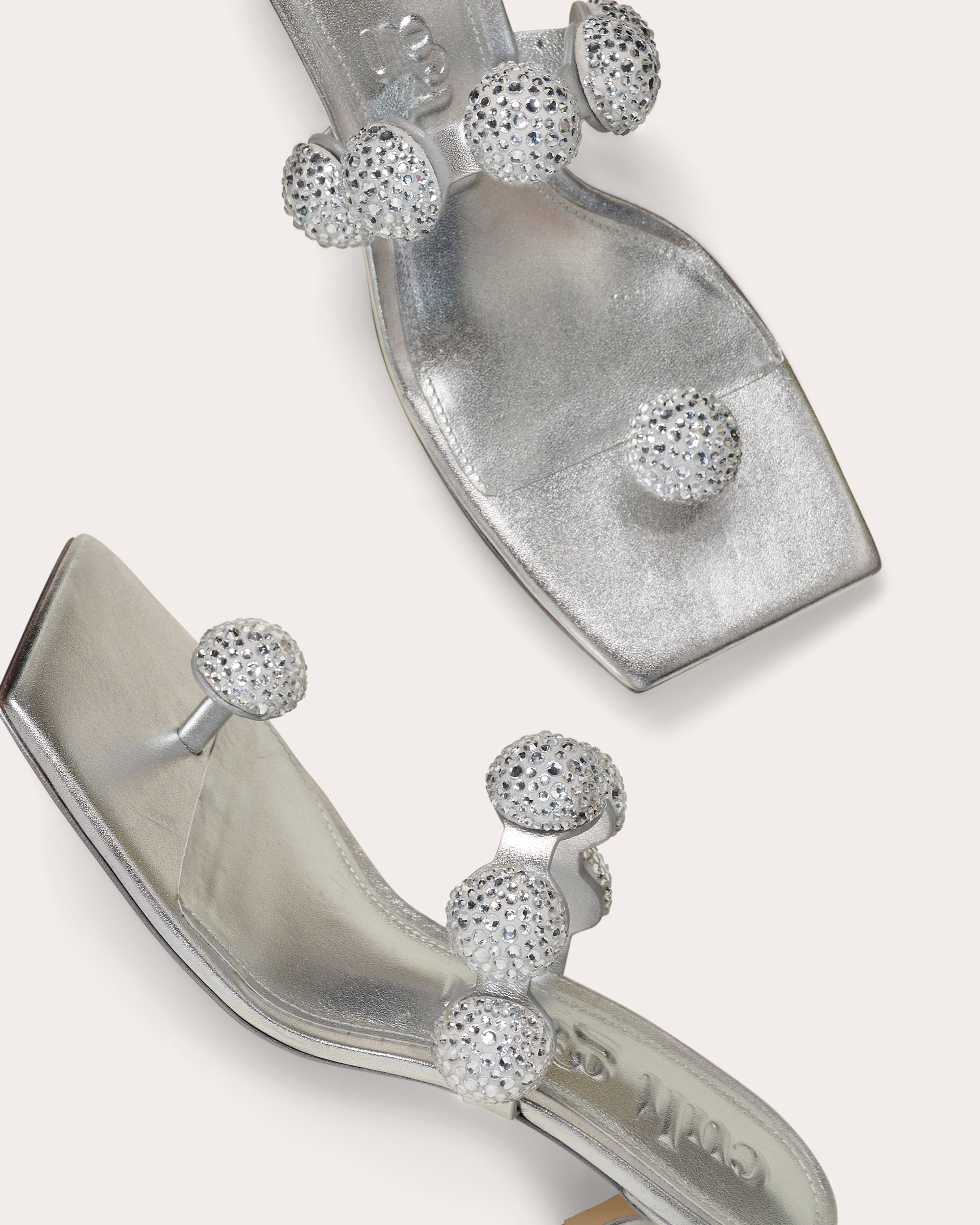 Sarina Crystal-Embellished Metallic-Leather Sandal