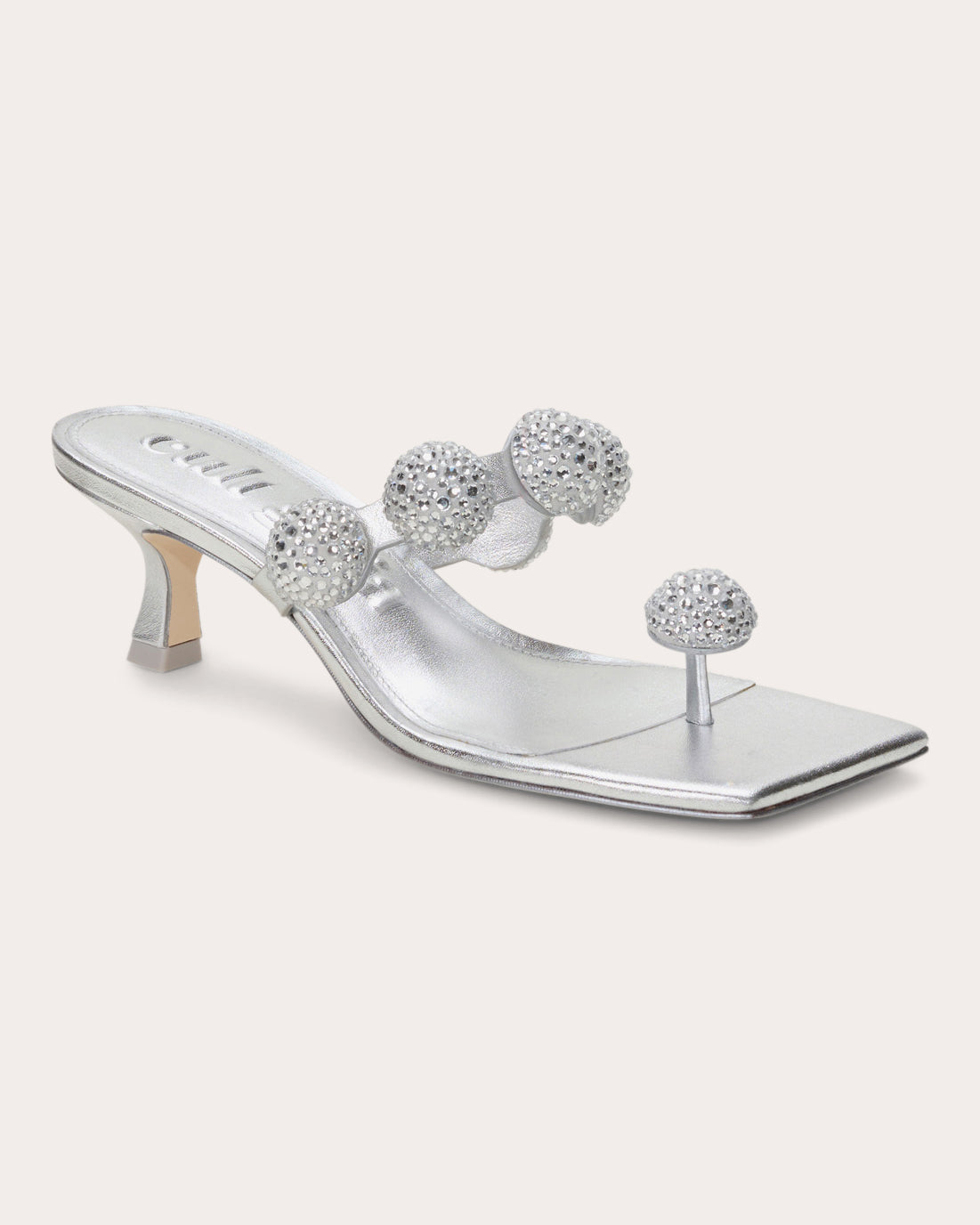 Sarina Crystal-Embellished Metallic-Leather Sandal