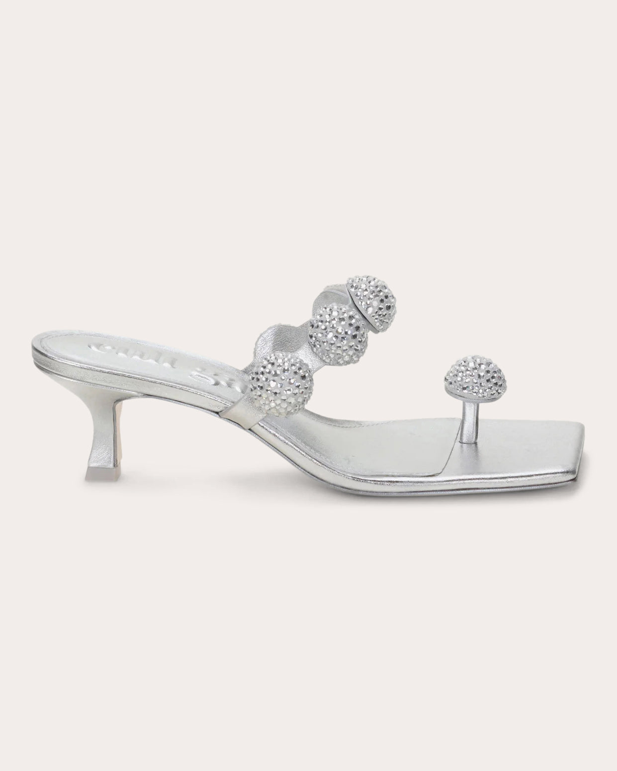 Sarina Crystal-Embellished Metallic-Leather Sandal