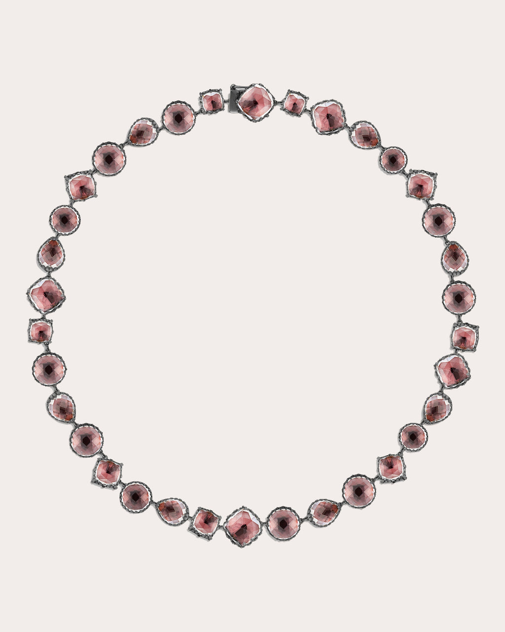 Small Sadie Rhodium-Dipped Quartz Rivière Necklace
