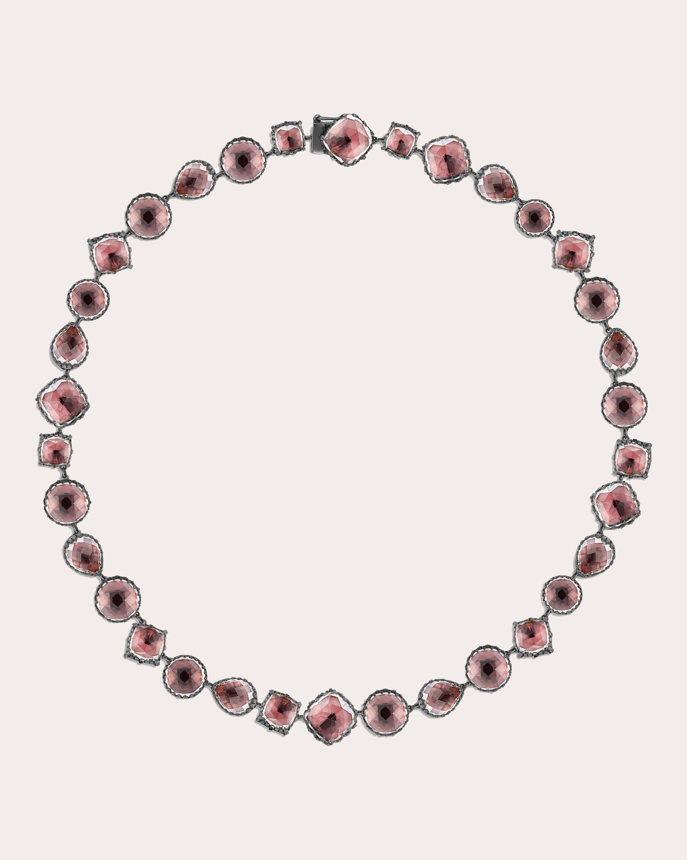 Small Sadie Rhodium-Dipped Quartz Rivière Necklace