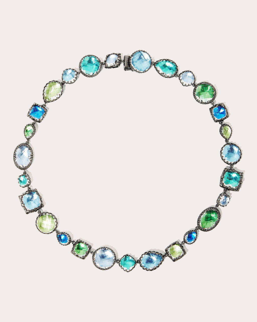 Large Sadie Rhodium-Dipped Quartz Rivière Necklace