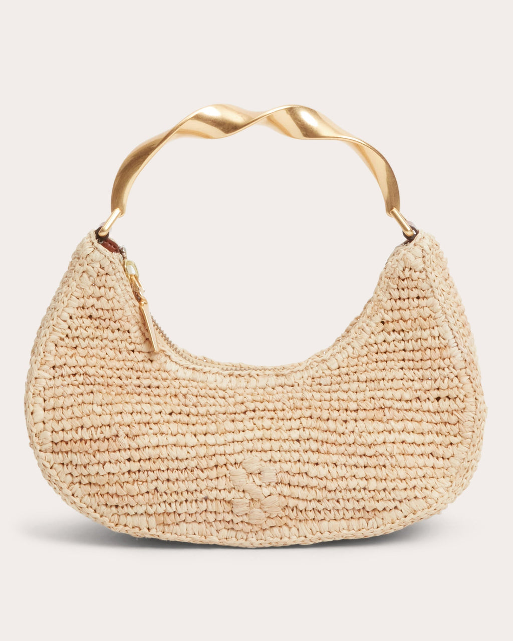 Nixi Twisted Handle Raffia Hobo Bag