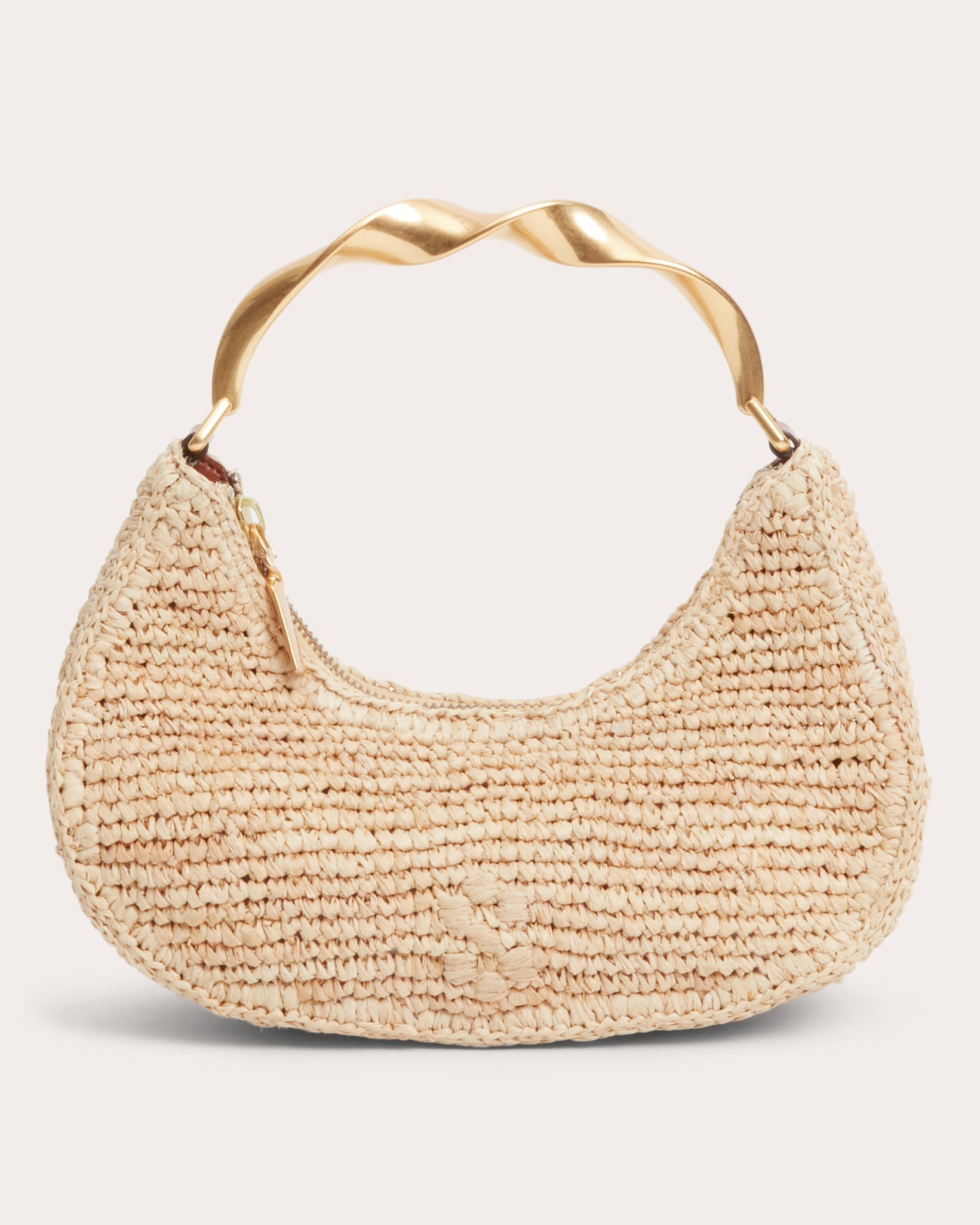 Nixi Twisted Handle Raffia Hobo Bag