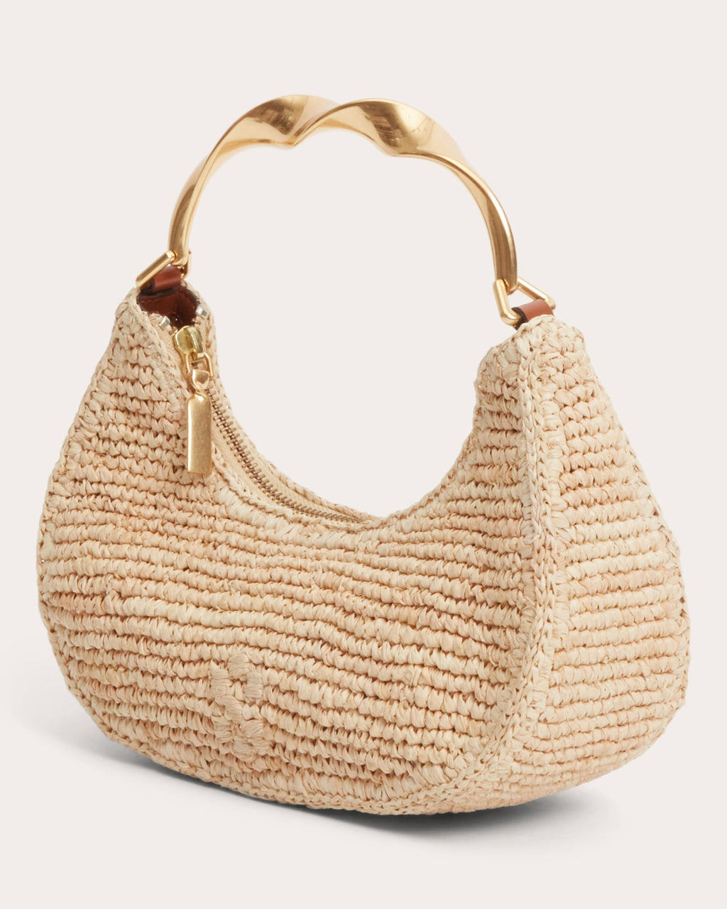 Nixi Twisted Handle Raffia Hobo Bag