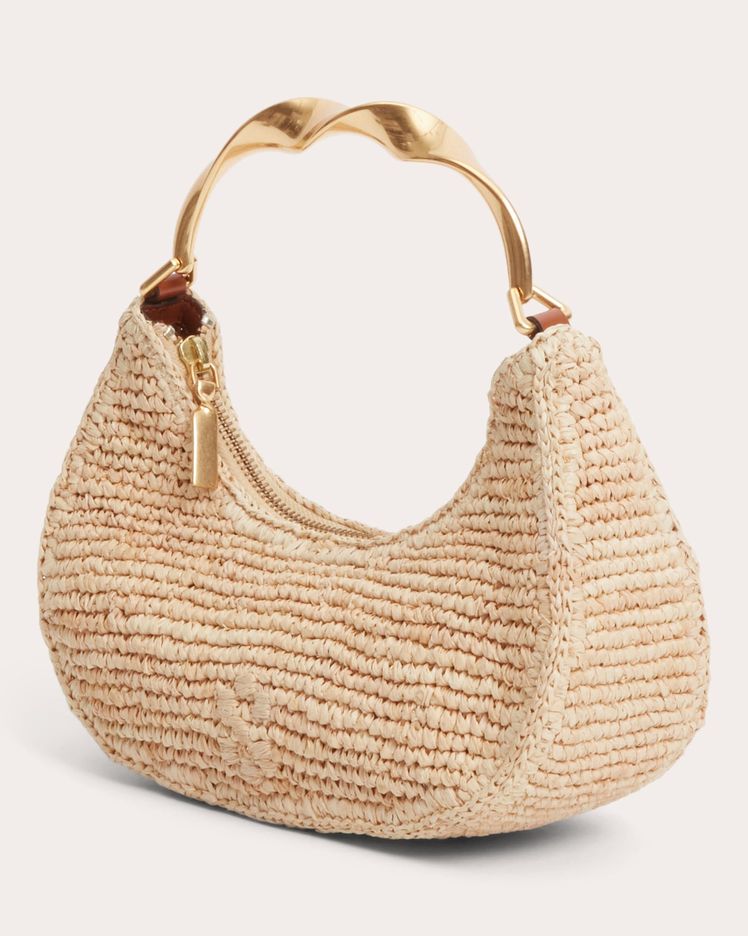 Nixi Twisted Handle Raffia Hobo Bag