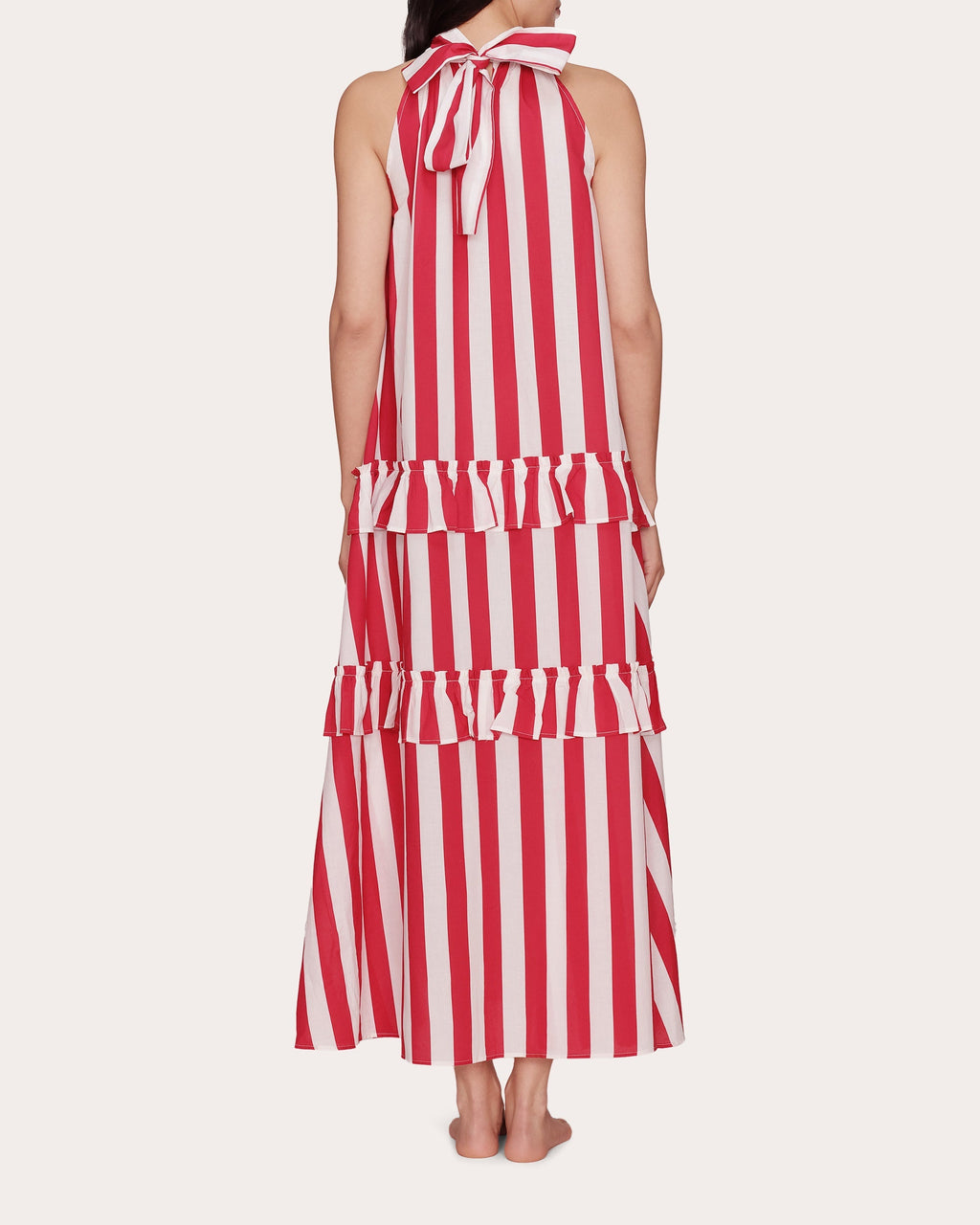 Adriana Striped Tiered Cotton Maxi Dress